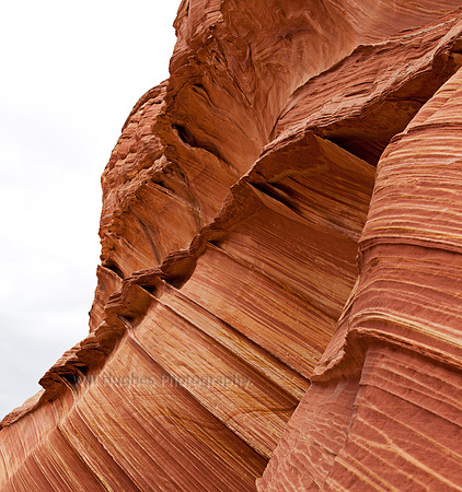 Closeup of sandstone ridges