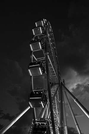 Ominous Ferris wheel at night